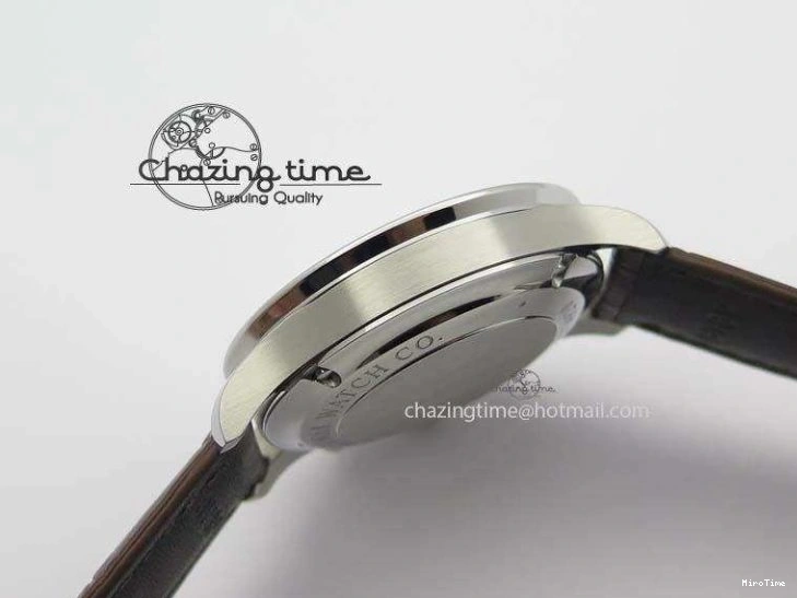 MIROTIME 0126 ModernLook Portuguese IW371445 ZF 1:1 Best Edition SS White Dial Gold Markers On Brown Leather Strap A79350 V 7269